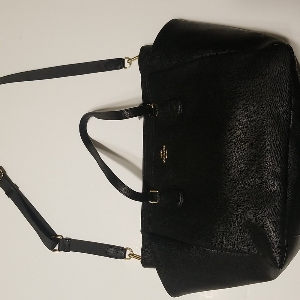 Coach leather diaper bag with changing mat